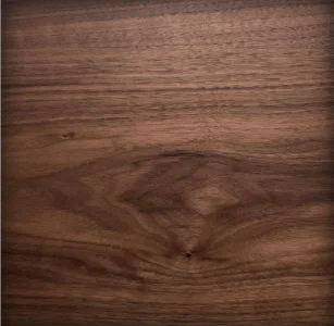 Close-up of American walnut wood grain used in decorative wall panels