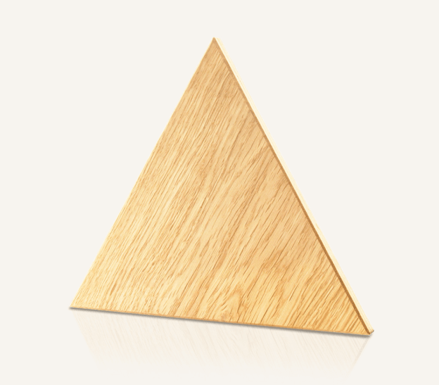 View of triangle wooden panel