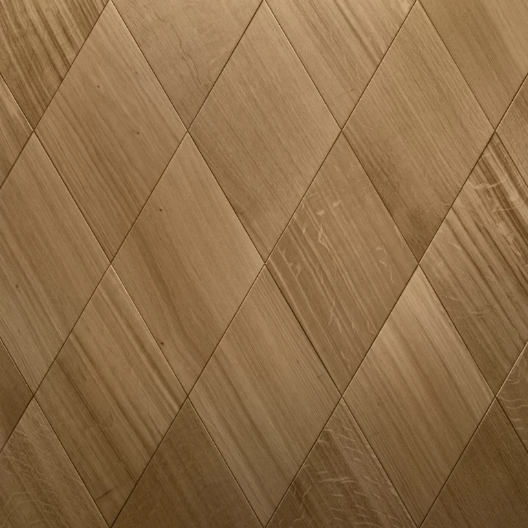 Drewniane panele ścienne w skosnym układzie, idealne do salonu