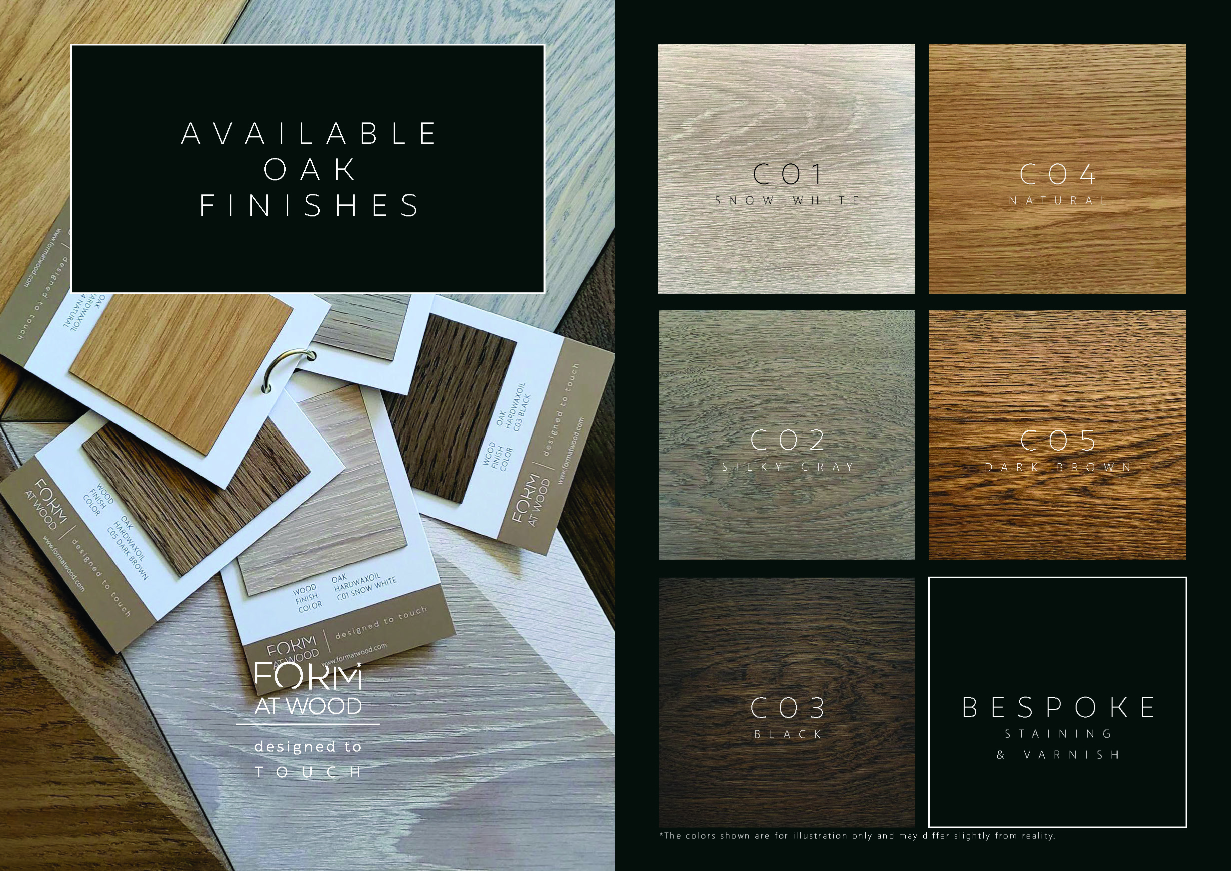 picture of available oak finishes
