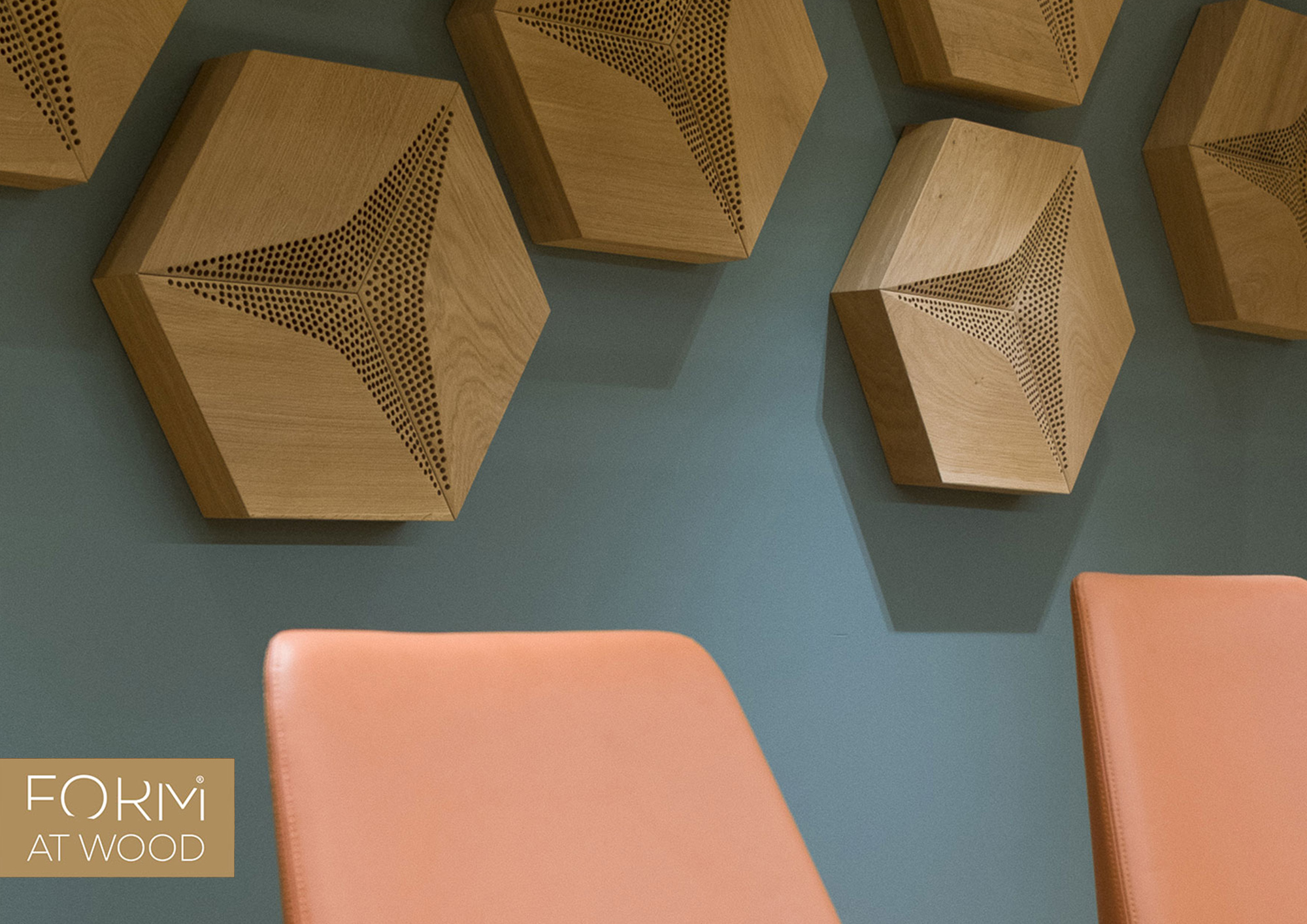 wooden panels in office
