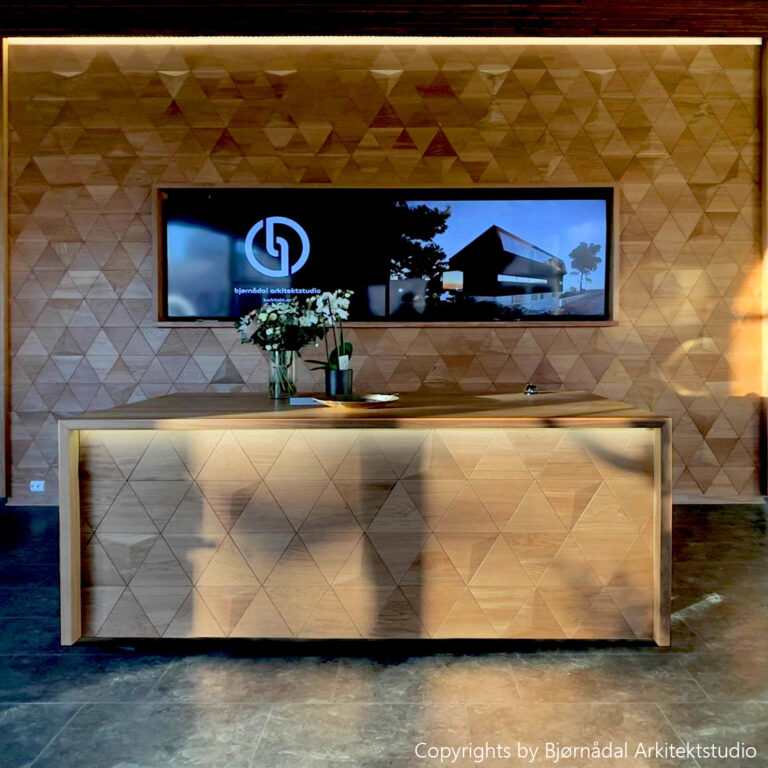 panels from natural materials in the office