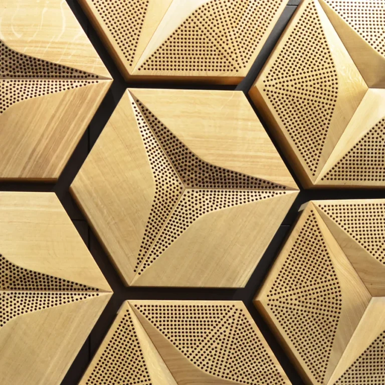 Decorative acoustic panels providing sound control and modern aesthetics in one.