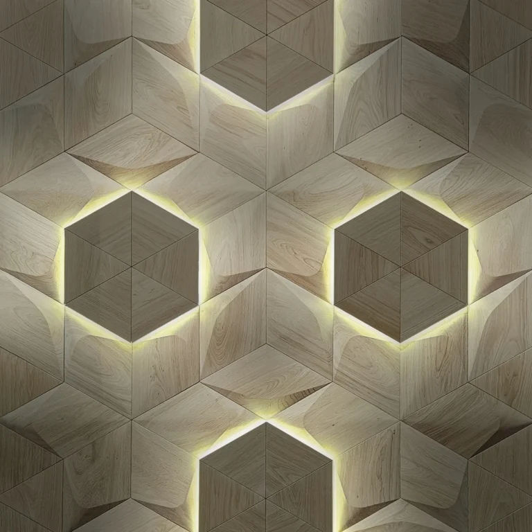 Close-up of LED lighting panel showing its structure