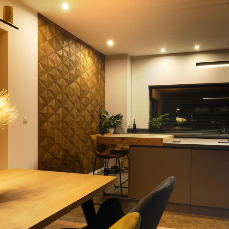 Drewniane panele w kuchni