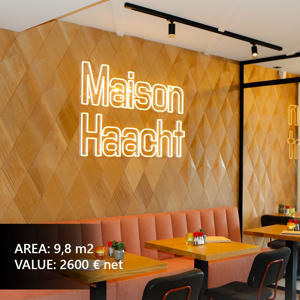 3D Wandpaneel in einem modernen Restaurant