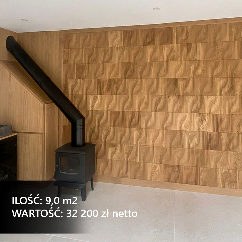 Drewniane panele ścienne przy schodach w minimalistycznym domu