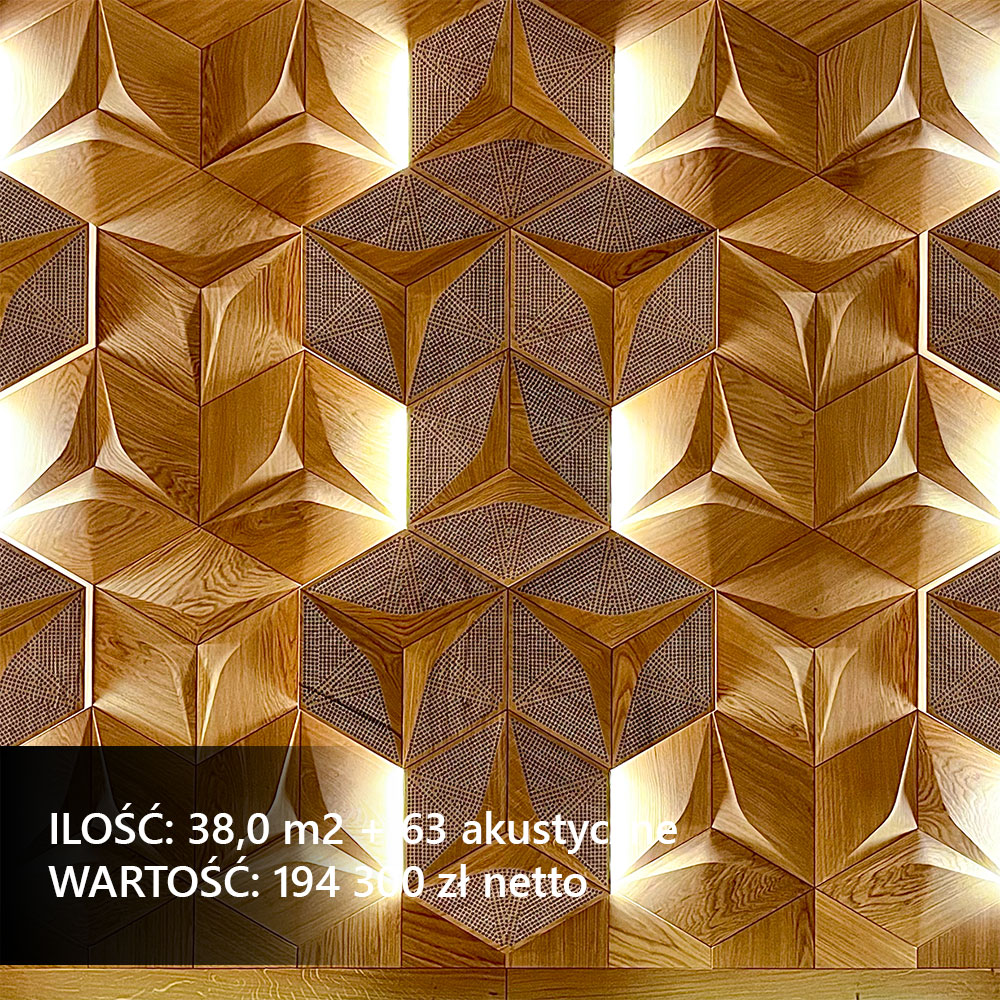 Elegancka strefa z drewnianymi panelami ściennymi