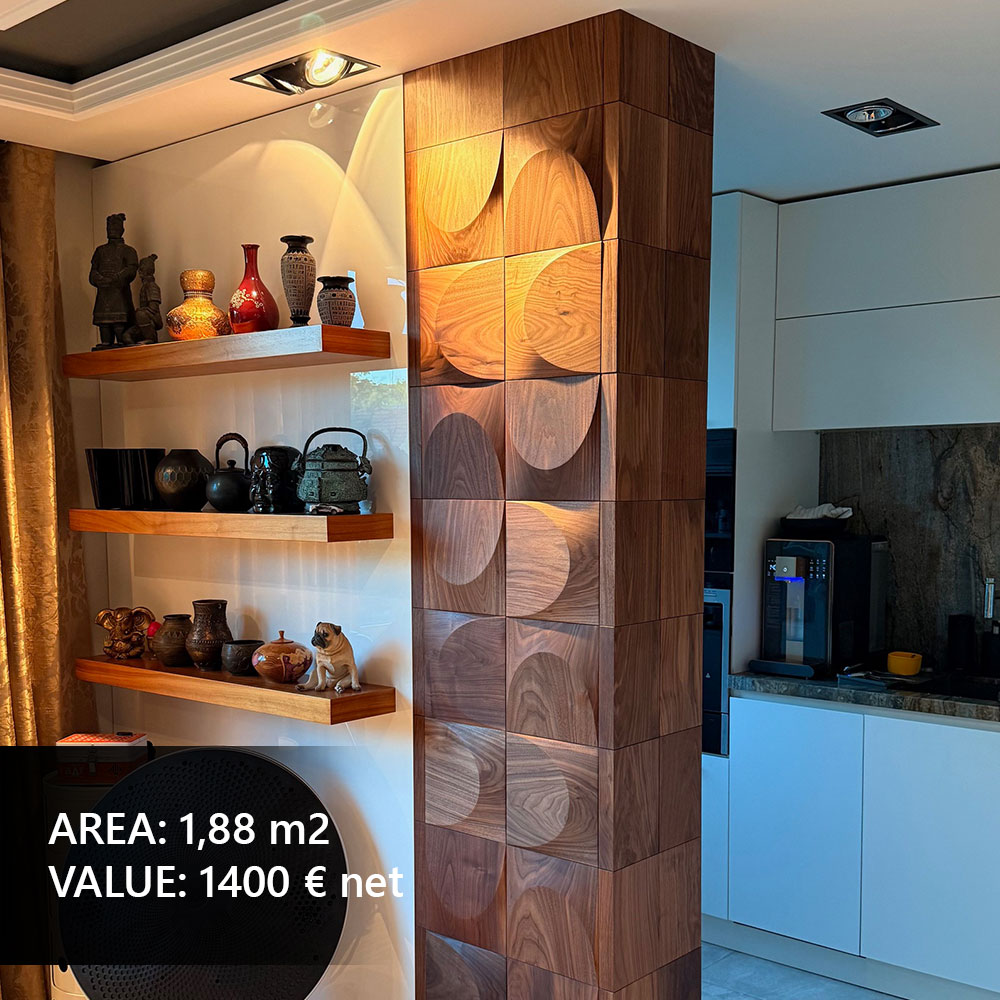 Moderne Akzentwand mit Holzpaneelen