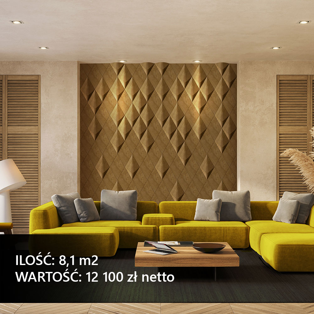 Panele ścienne 3D jako ściana dekoracyjna w salonie