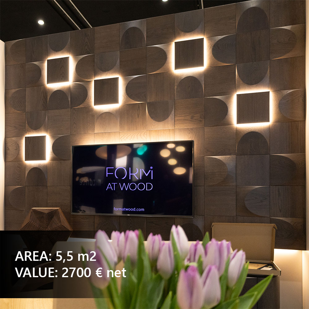 Moderne TV-Wand mit Beleuchtung und 3D Paneelen