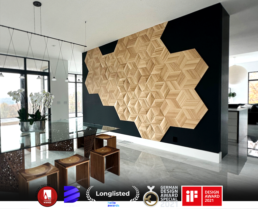 Drewniane panele ścienne w eleganckim pokoju