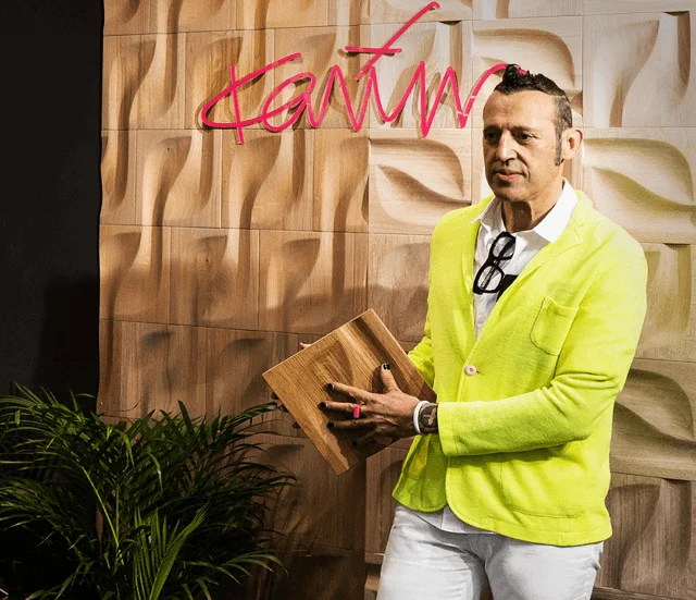 Presentation of wooden wall panel collection