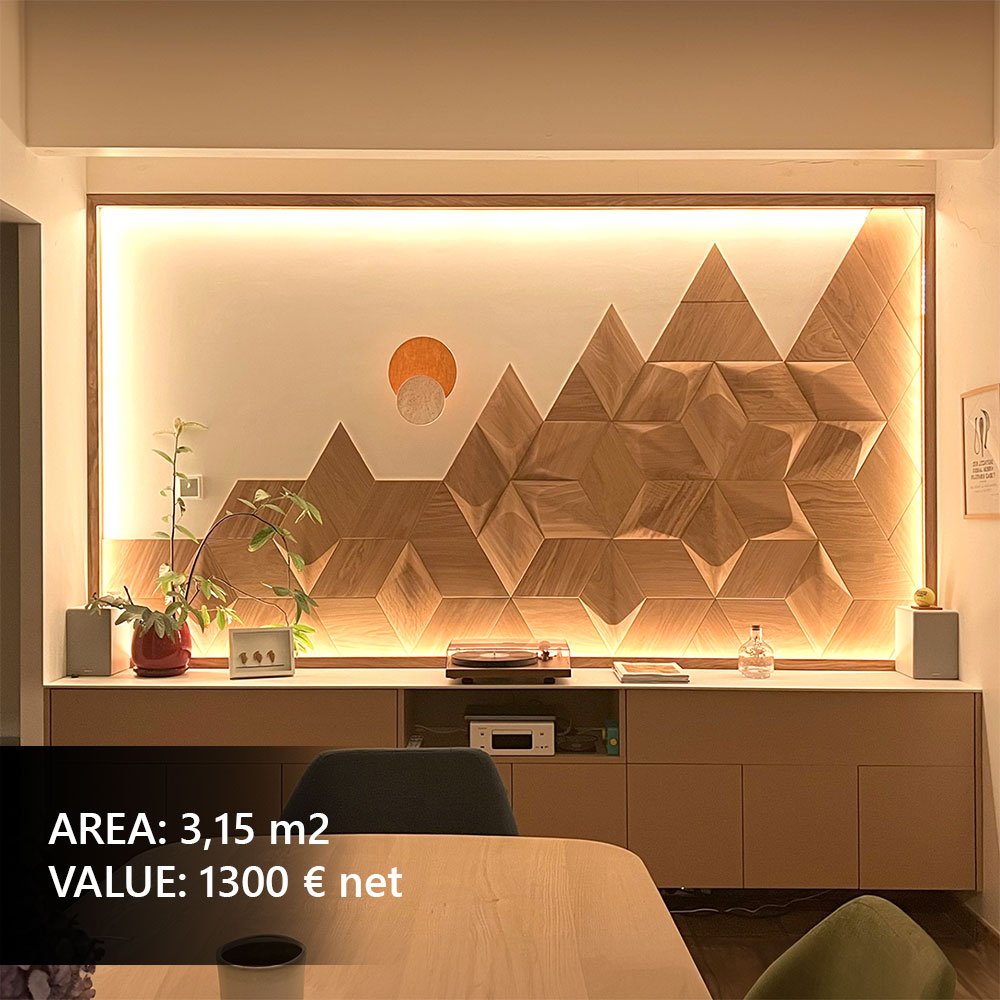 3D wall panels as decoration in the living room