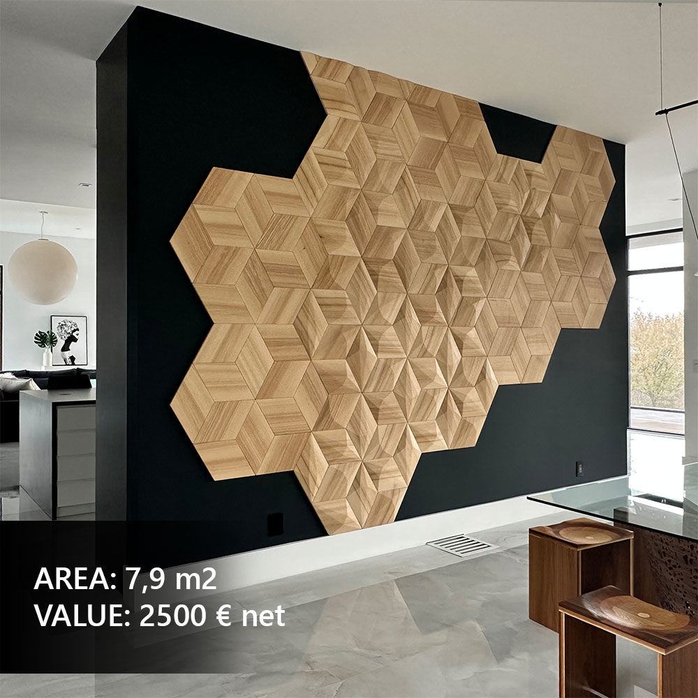 3D wall panels in a modern living room