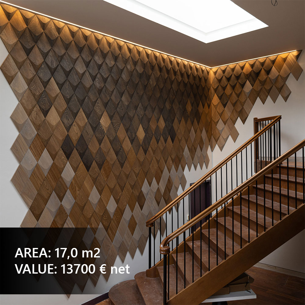 3D wall panels on the staircase