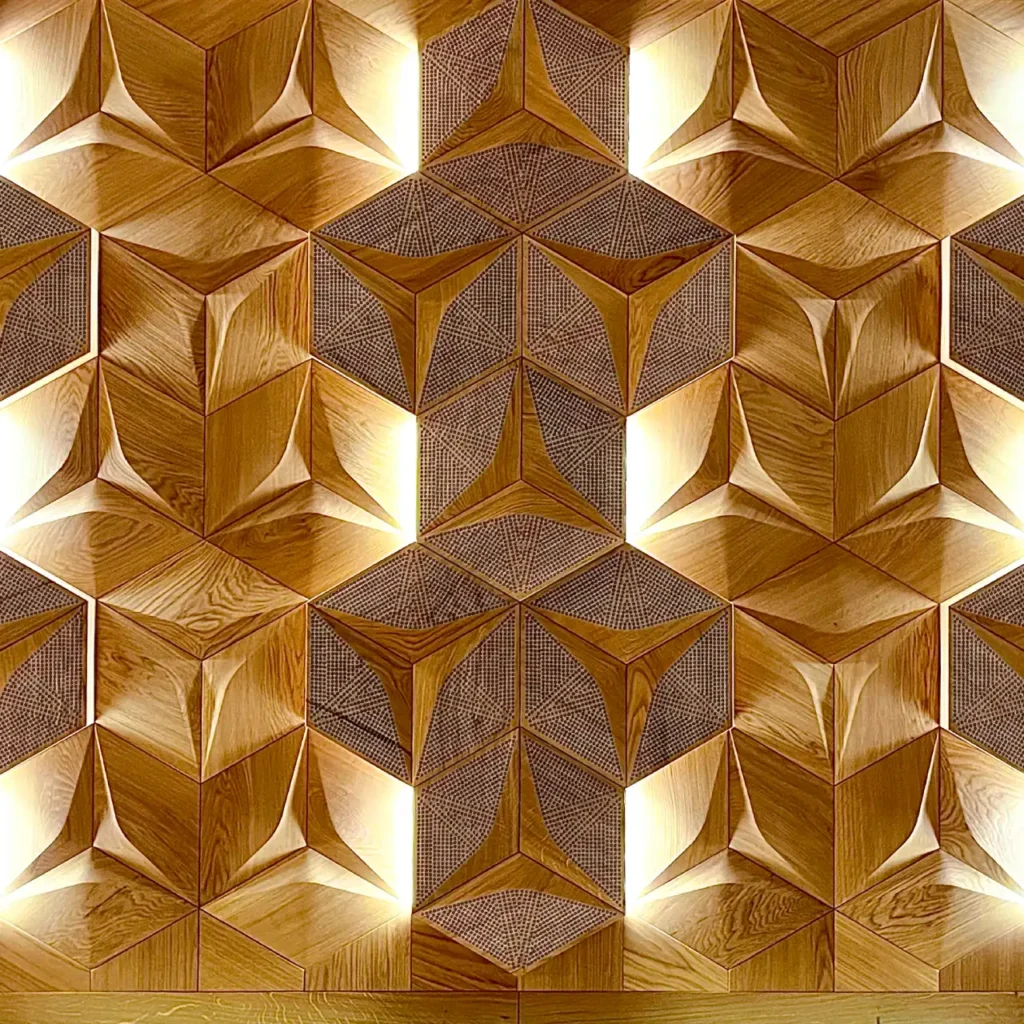 Hexago panels with LED lights