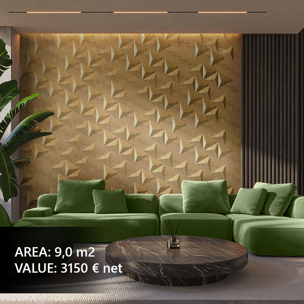 Light background wall panel in a minimalist interior