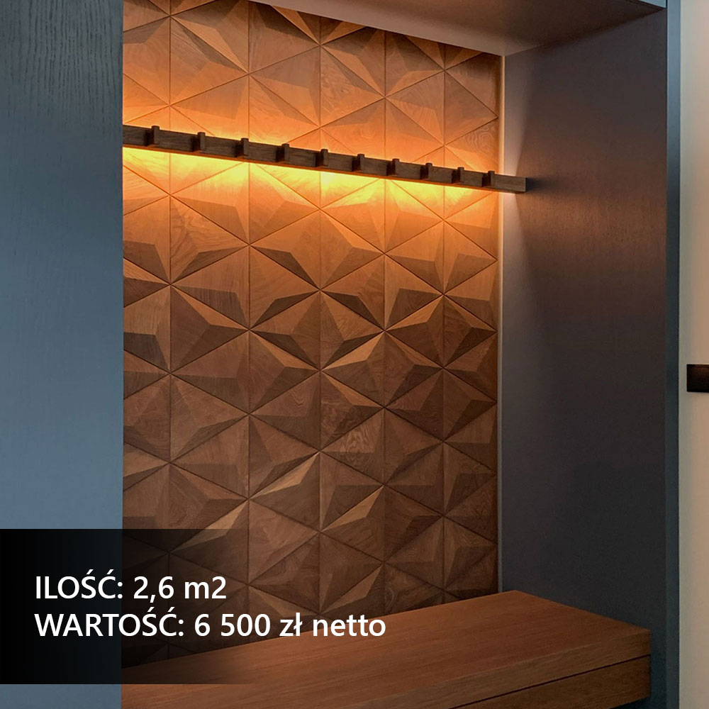 Panele 3D z podświetleniem LED na ścianie, panel dekoracyjny do nowoczesnych wnętrz, inspiracje do salonu lub biura.