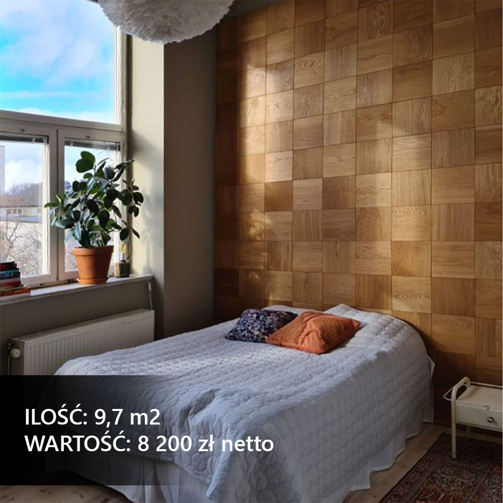 Nowoczesne panele ścienne w sypialni, inspiracja na przytulną ścianę za łóżkiem, panele drewniane na ścianę.