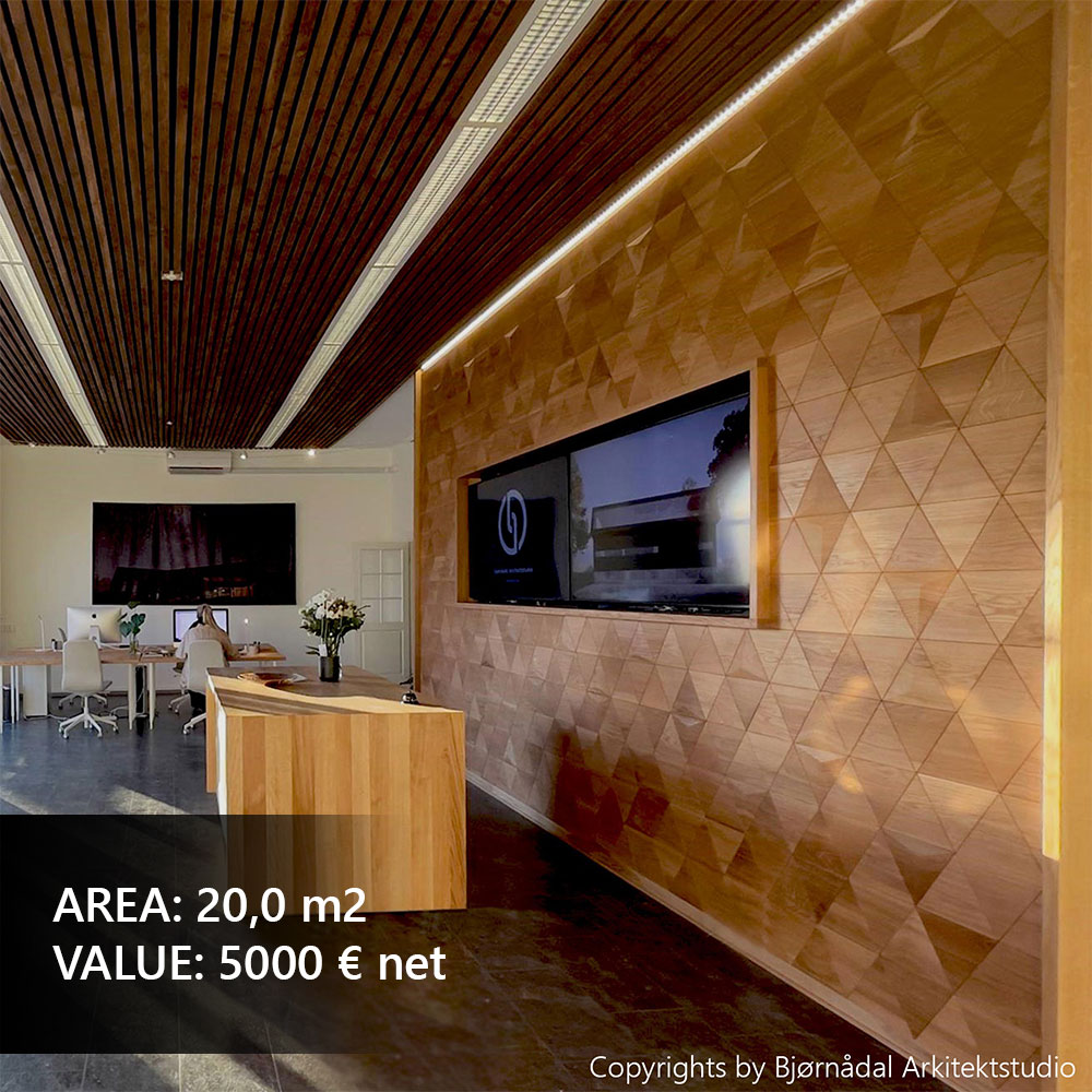 Wooden wall panels as a TV backdrop
