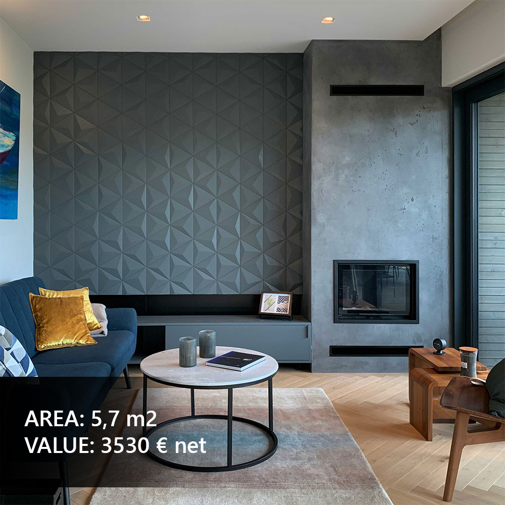 Wandpaneele im modernen Badezimmer, dekorative Holzverkleidung als stilvolle Wandgestaltung.
