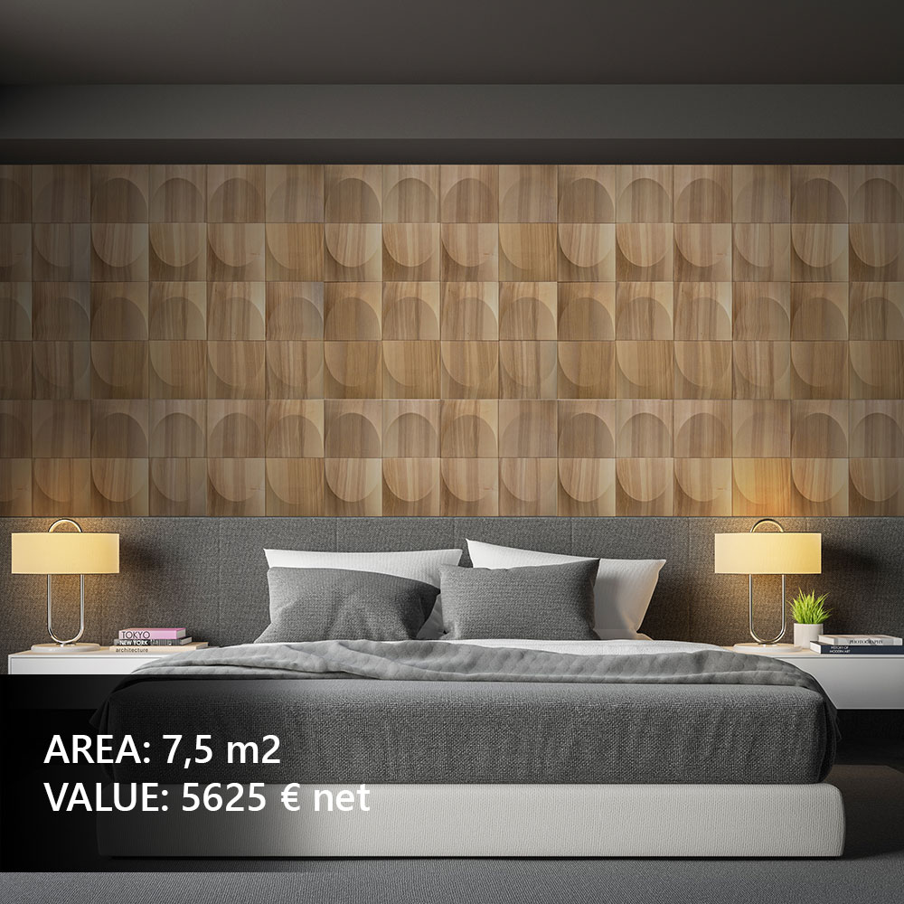 Holzpaneele im modernen Schlafzimmer