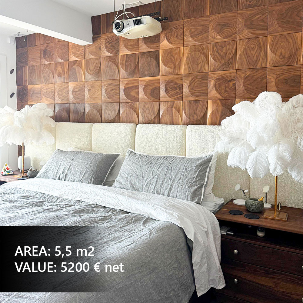 Soft upholstered wall panels for a cozy bedroom